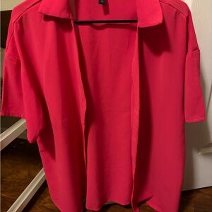 Vibrant Pink Open-Front Shirt